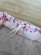 Candy Cane scrub cap adjustable toggle detail