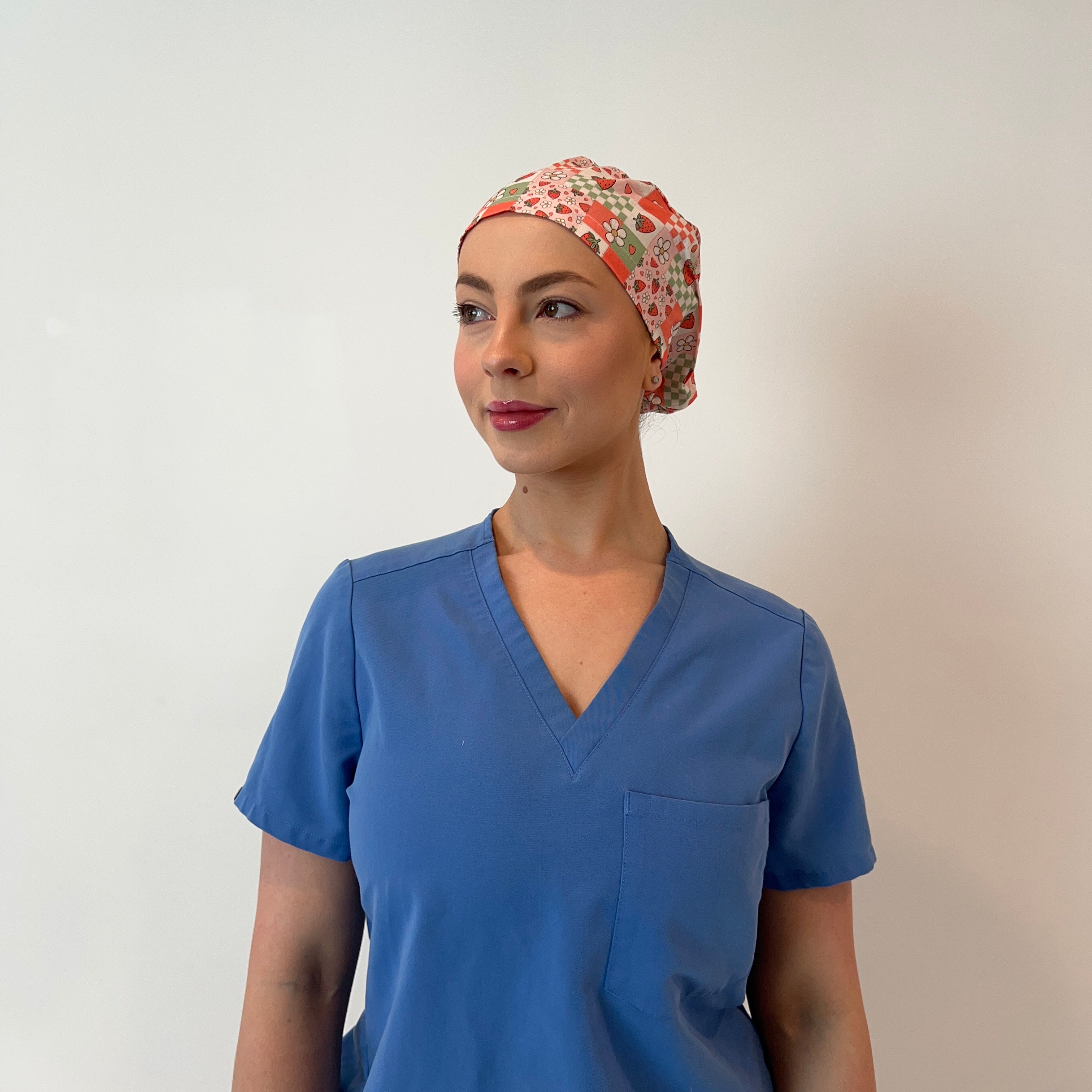 Strawberry Patch scrub cap front view
