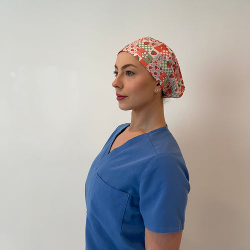 Strawberry Patch scrub cap side view