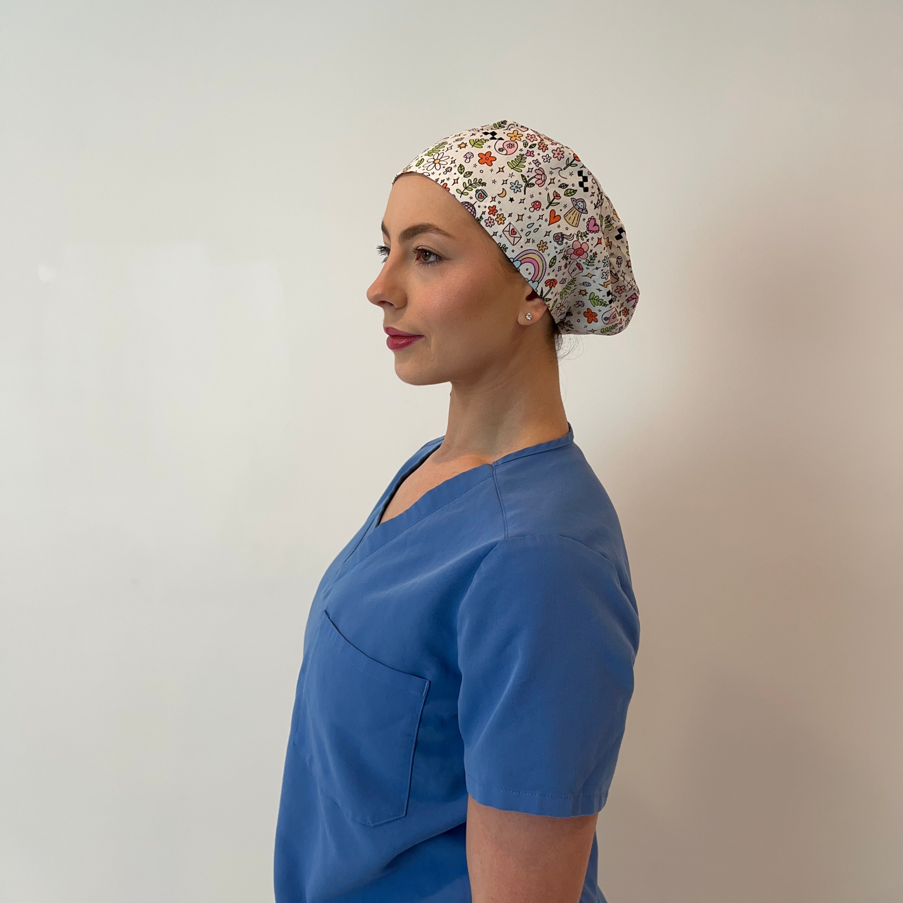 Doodles scrub cap side view
