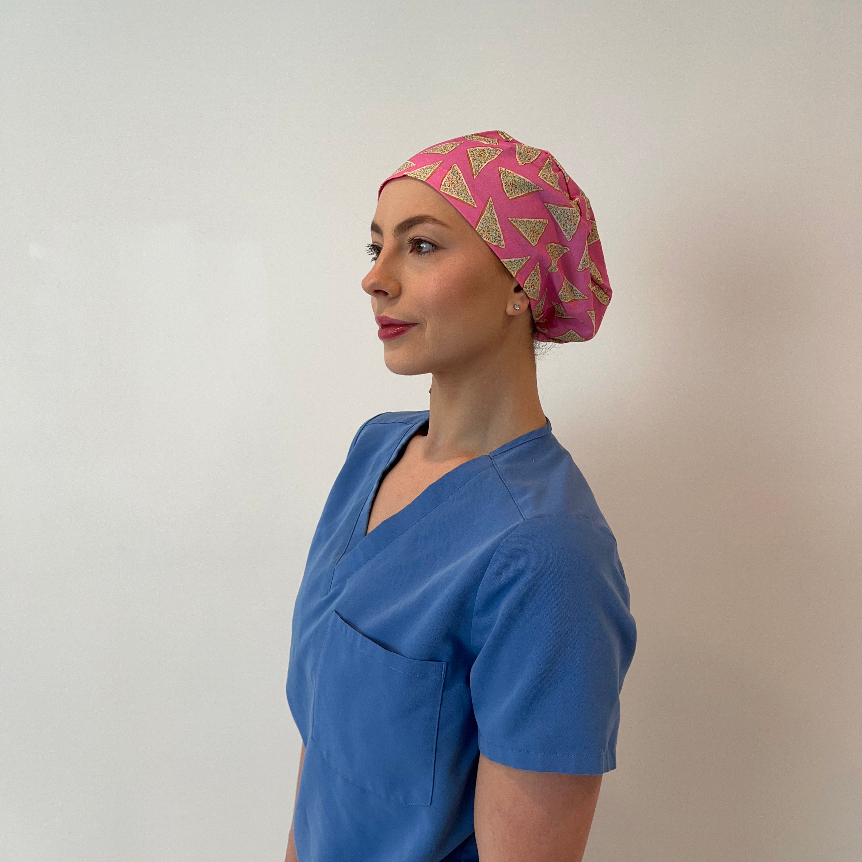 Fairy Bread scrub cap side view