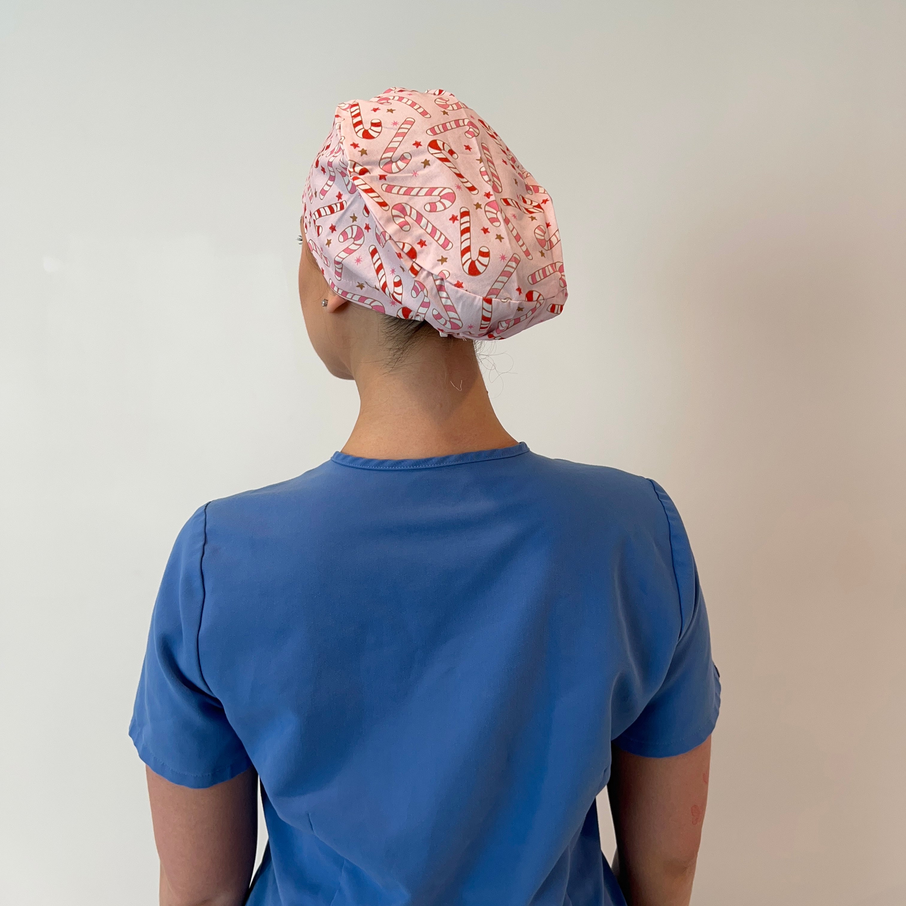Candy Cane scrub cap back view