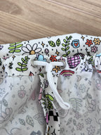 Doodles scrub cap print detail close up