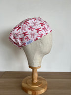 Bow print scrub cap side view on mannequin